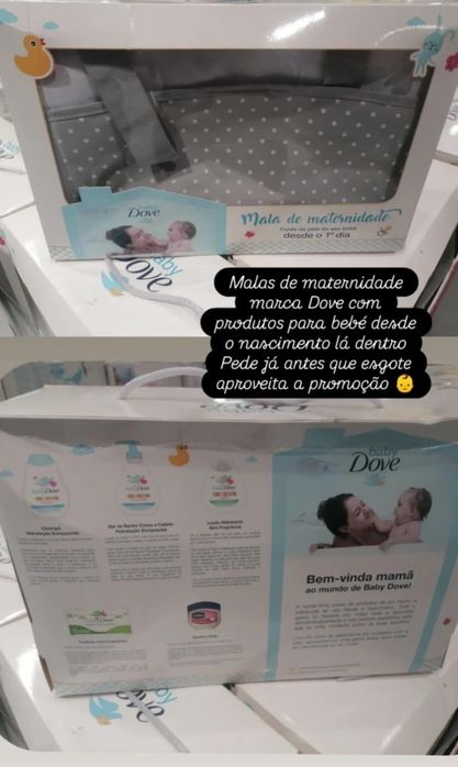 Malas de maternidade com produtos