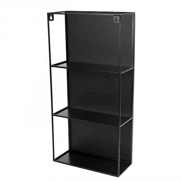 Lustro z półkami czarne, CUBIKO / Umbra