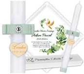 Szatka i Świeca do chrztu gromnica Glamour Chrzest Ametyst ML