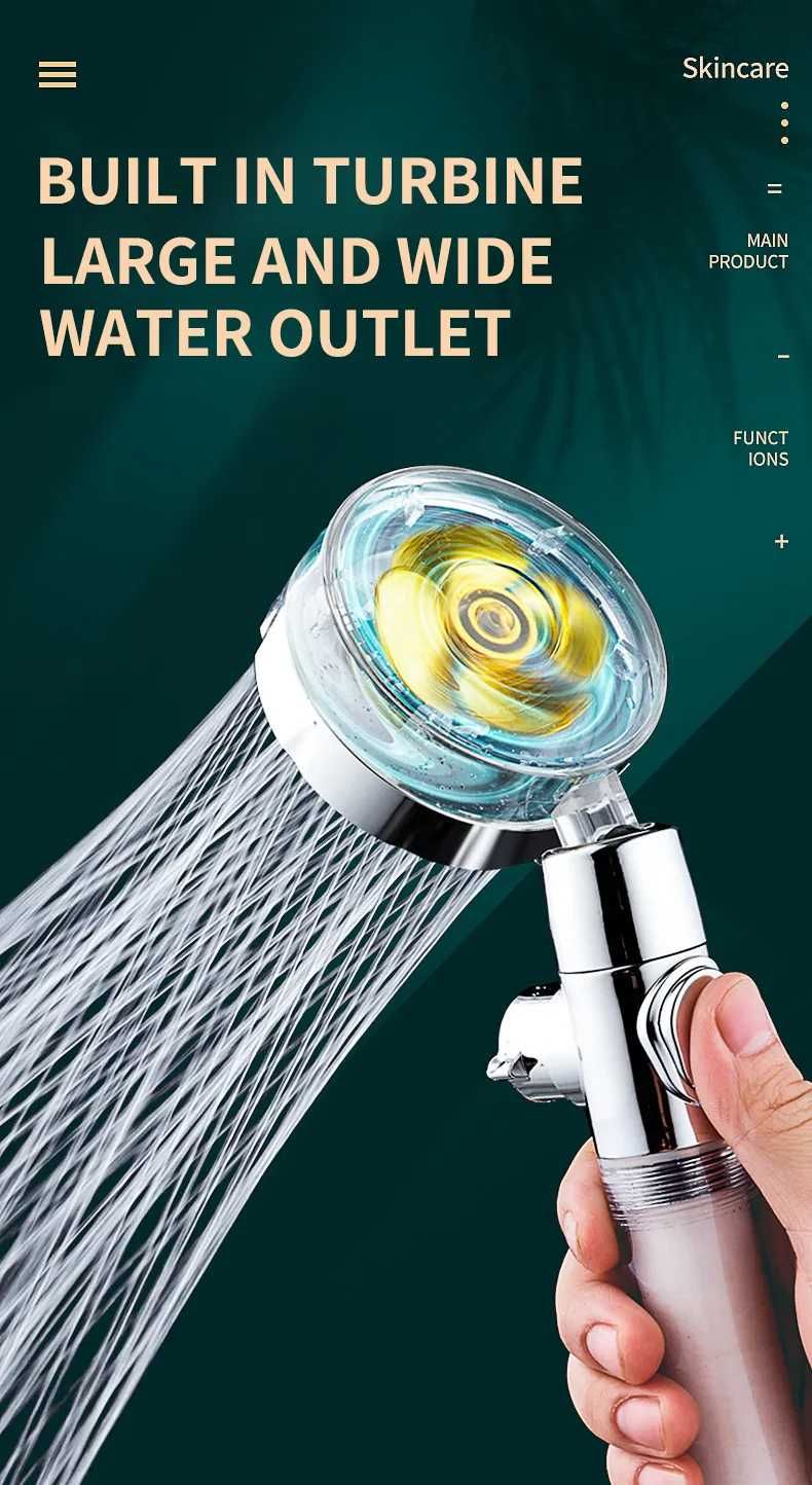 Турбо лійка для душу з вентилятором SHOWER HEAD Chrome