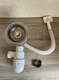 Сифон для мийки з нержавійки та переливом (євромойка)