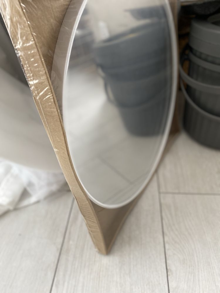 Lustro białe okrągłe, 41 cm