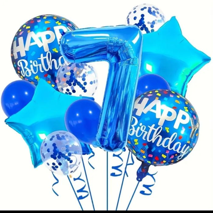 Набір день народження 7 років повітряні кульки 11шт. Нове