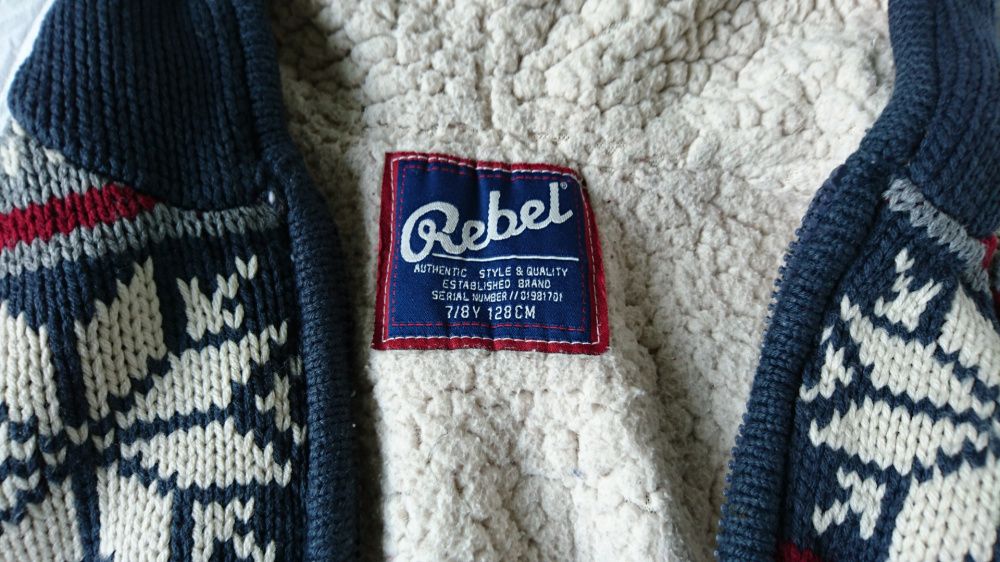Sweter kurtka 128 Rebel zima chłopięcy