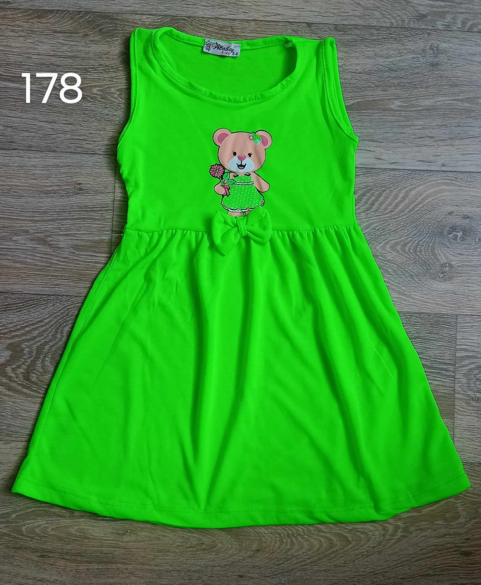 Sukienka 116 neon zielony