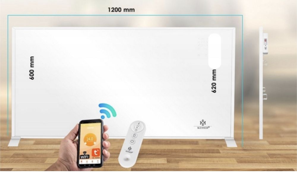 Grzejnik panelowy na podczerwień  KESSER 700W ŚCIENNY-STOJĄCY  WIFI