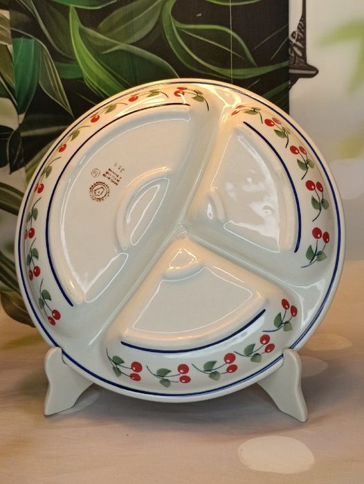 *Talerz ceramiczny Bolesławiec dzielony duży 27cm ceramika Bolesławiec