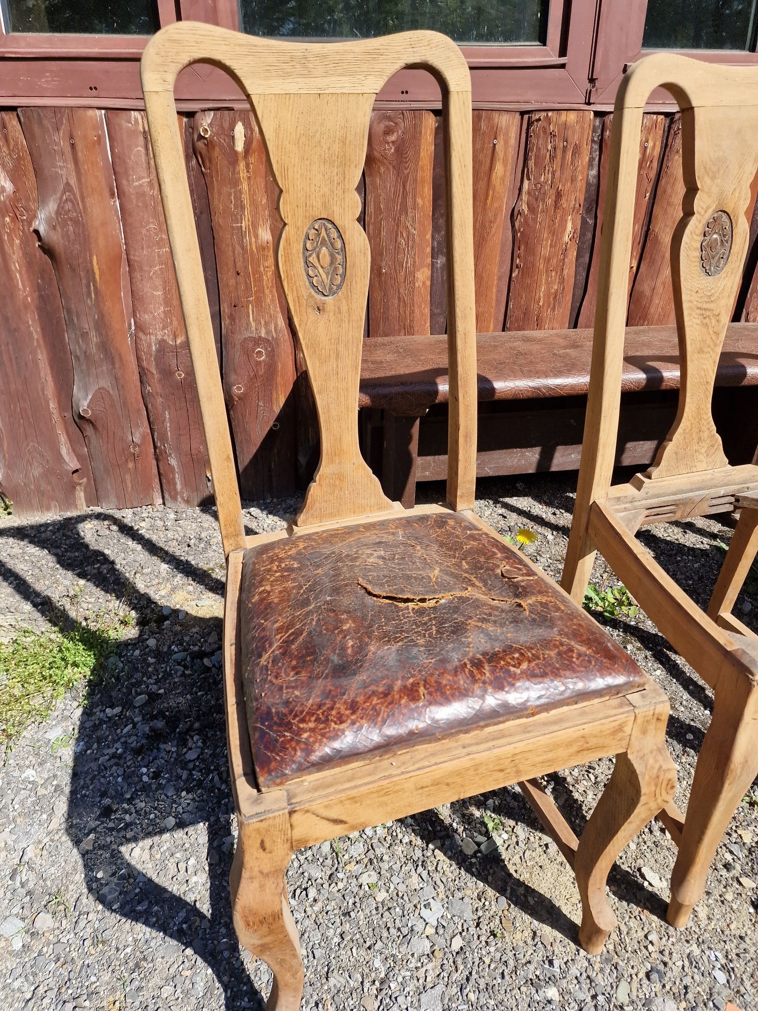 Krzesła do renowacji 3 sztuki solidne drewno