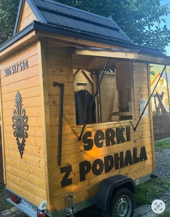 Przyczepa gastronomiczna handlowa w stylu góralskim. Okazja!