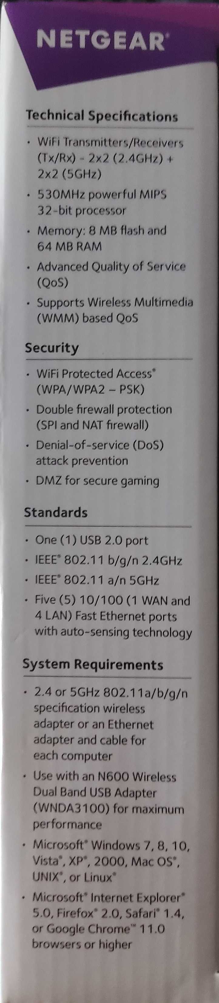 Router Netgear Dual Band WNDR3400 N600 300+300Mbp