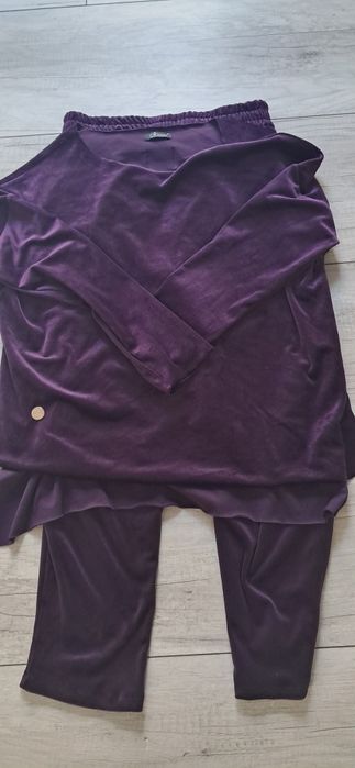 Dres welur śliwkowy agnes+patki Minouu