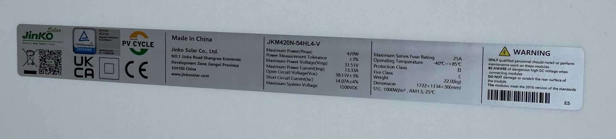 Panel Fotowoltaiczny Jinko Solar 420W