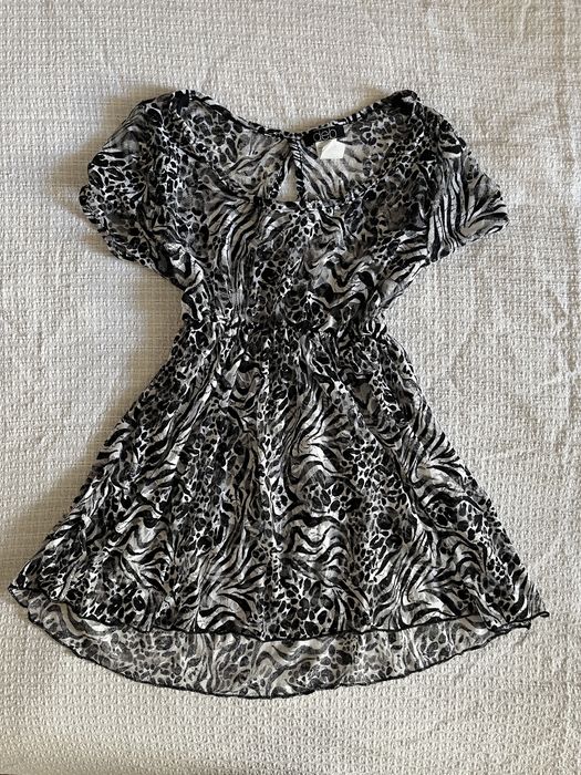 Koronkowa czarno-biała bluzka DEB XS