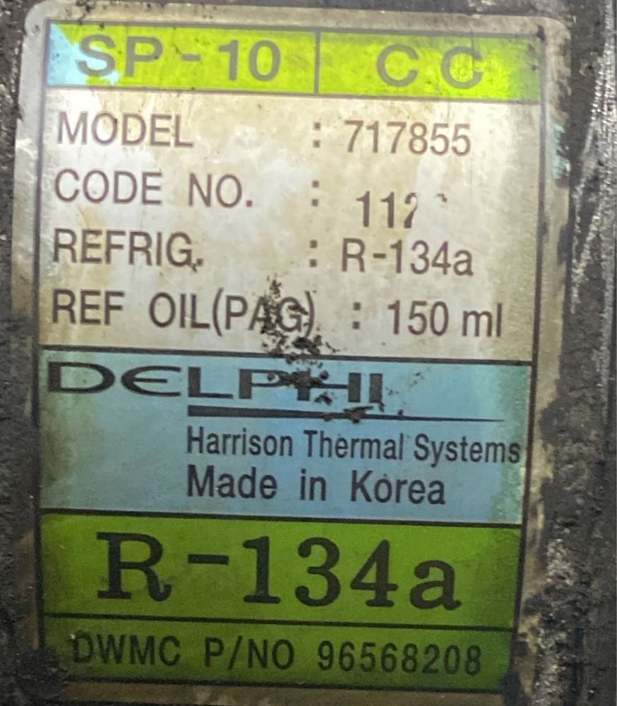 Компресор кондиціонера Daewoo Matiz 1.0 96568208
