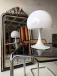 Designerska Biala lampa stojaca  stolowa Space Age Tulip