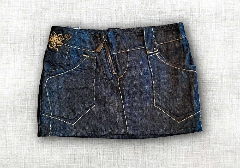 Спідниця YAZ-GATO джинсова з вишивкою  т.синя