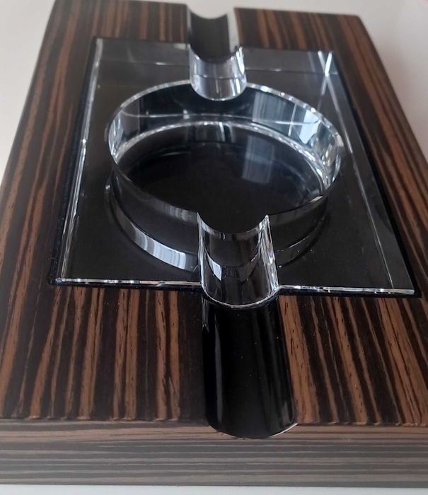 Duża, ciężka popielnica do cygar Zebrano