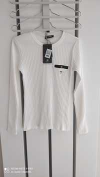sweterek prążek biały rozm s-m / swetr bluzka