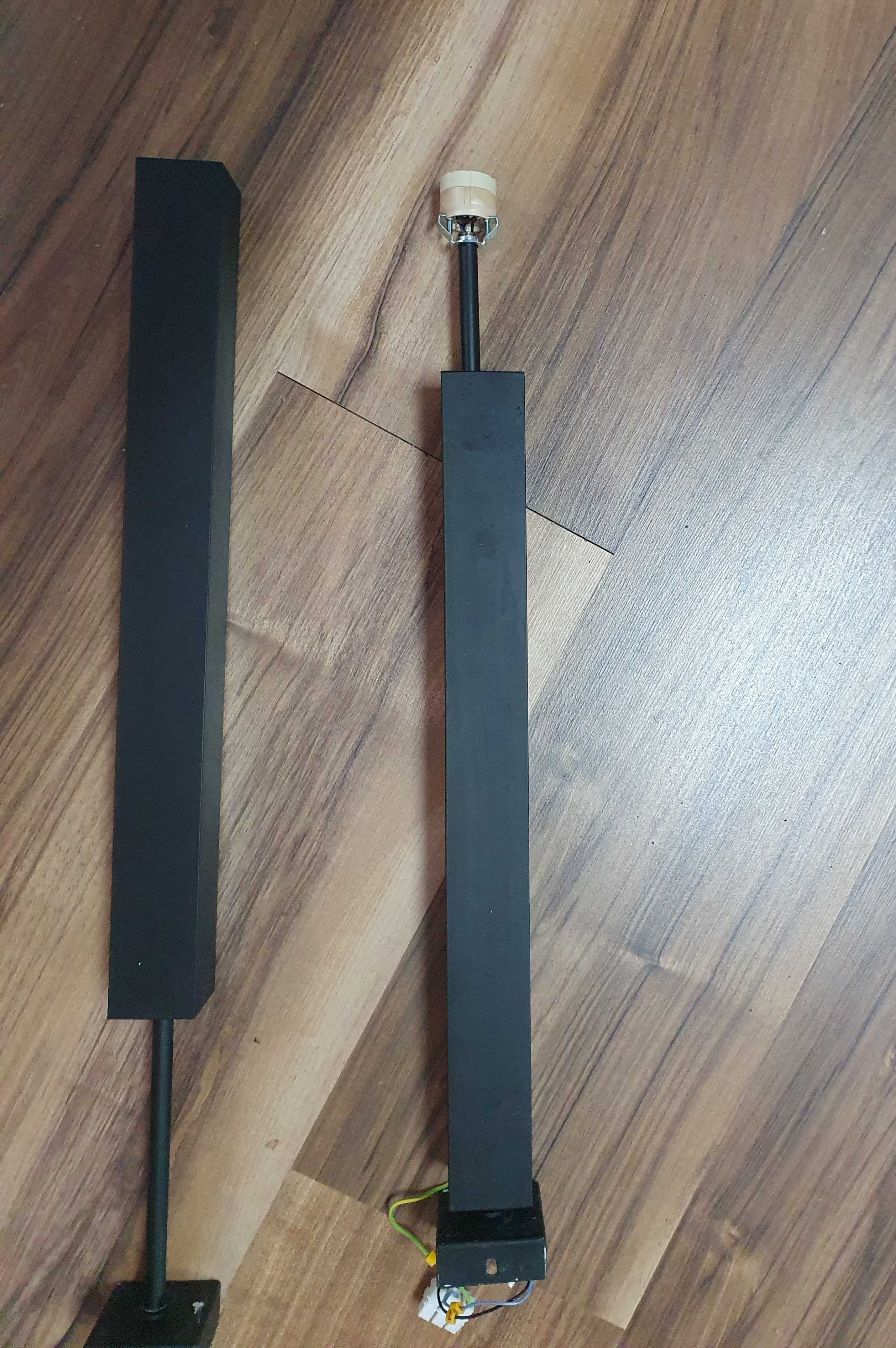 2 lampy wiszące długie czarne