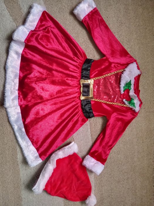 Велюрова сукня Санти 1-2 р, новогоднее платье Санты