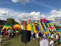 Euro bungee zjeżdżalnie zamki byk rodeo piana party eliminator wynajem