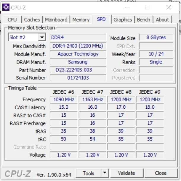 Ram DDR4 2400mgz. 2 *8Gb./16Гб./пам'ять/комплект/Apacer/memory/ноутбук