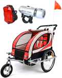 Przyczepka Rowerowa + Amortyzator 3w1+OŚWIETLENIE LED 2-osobowa+JOGGER