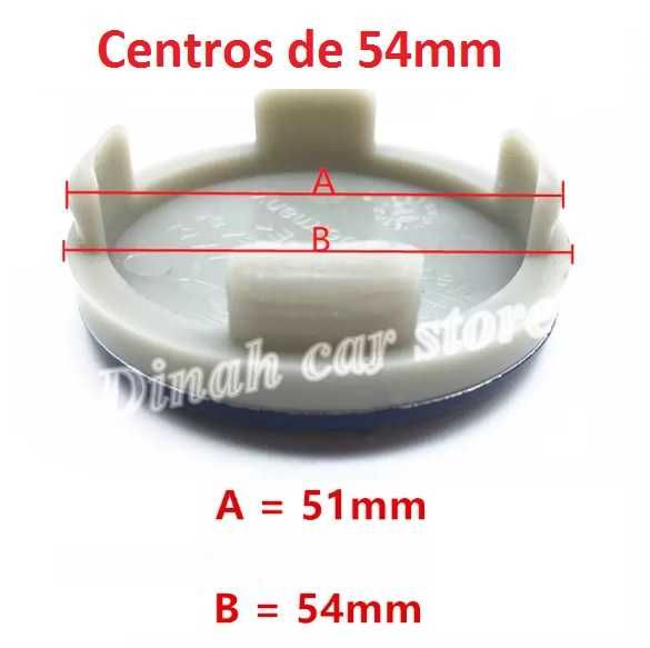 Centros/tampas de jante completos Ford com 54, 56, 60, 65 e 68 mm