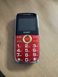Czerwony telefon dla seniora Guwet duże klawisze nowy