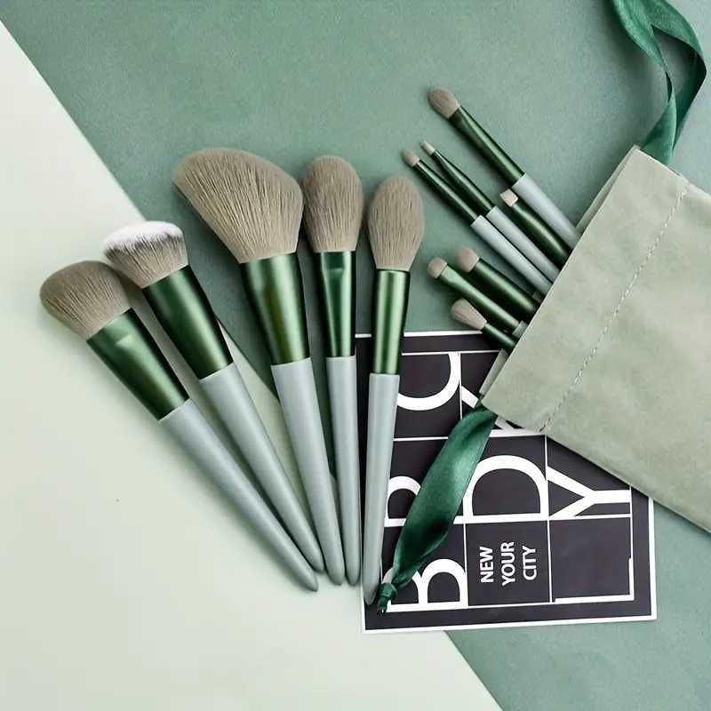 Conjunto de 13 Pincéis de Maquiagem com Fibras Macias