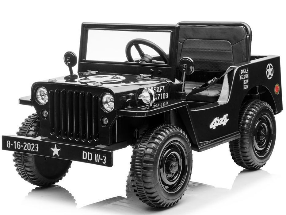 Wojskowe Auto Na Akumulator Willys + Pilot Pa0263