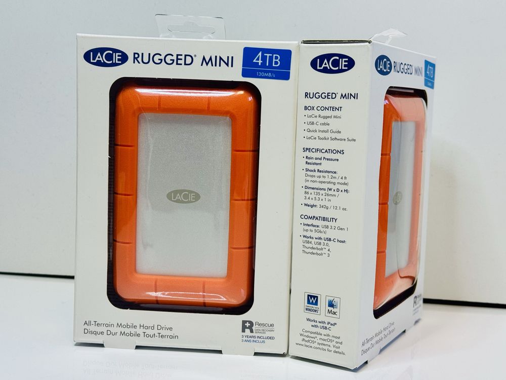 Накопичувач/Зовнішній жорсткий диск LaCie Rugged Mini 4ТБ (Гарантія)