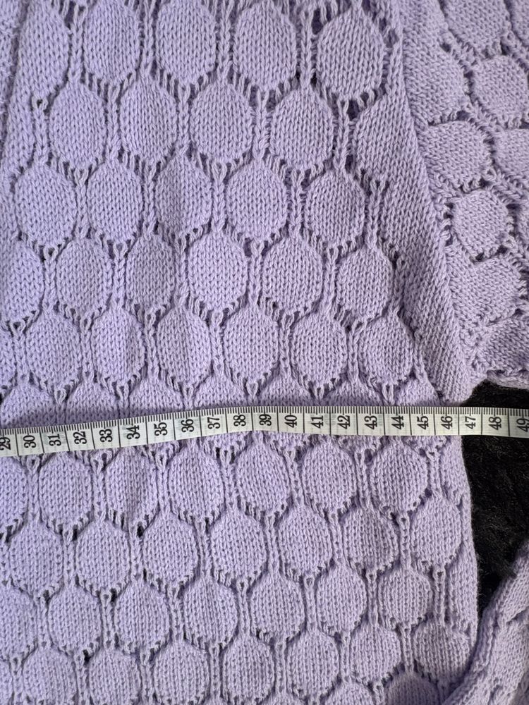 Sweter długi liliowy