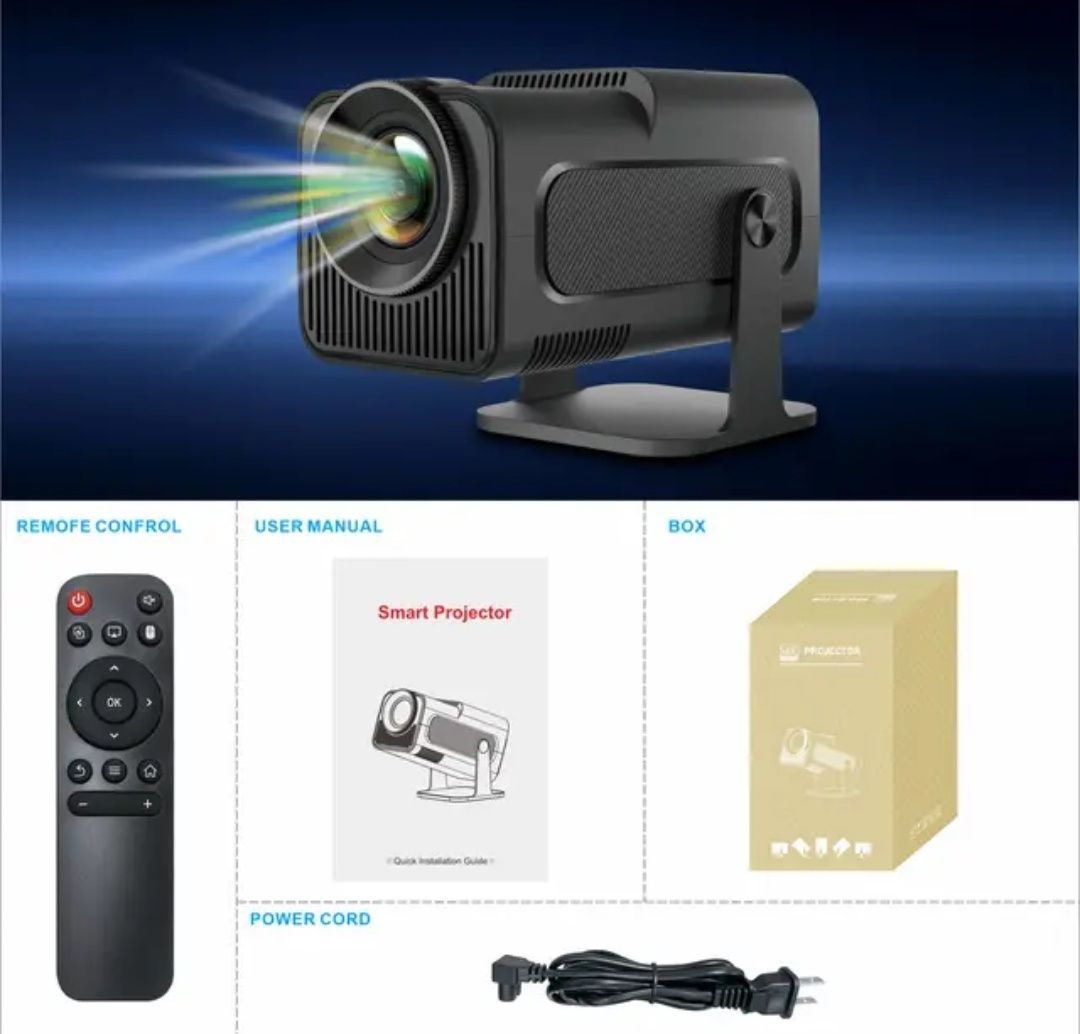 Projetor 8000 lumens + NATIVA 180P+ Android + Keystone 4D + WiFi 6