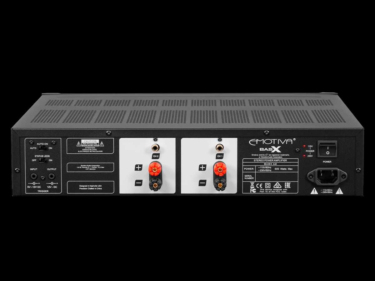 Stereofoniczna końcówka mocy EMOTIVA BasX A2, 2x250W/4ohm, od ręki