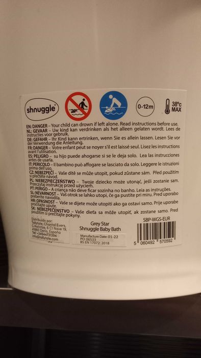 Banheira + suporte shnuggle