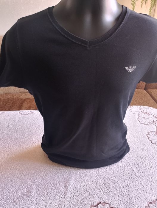 Koszulka męska Emporio Armani czarna długość 69 szerokość 88