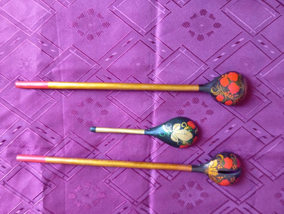 Ложки декоративные деревянные петриковская роспись (Сувенирные СССР)