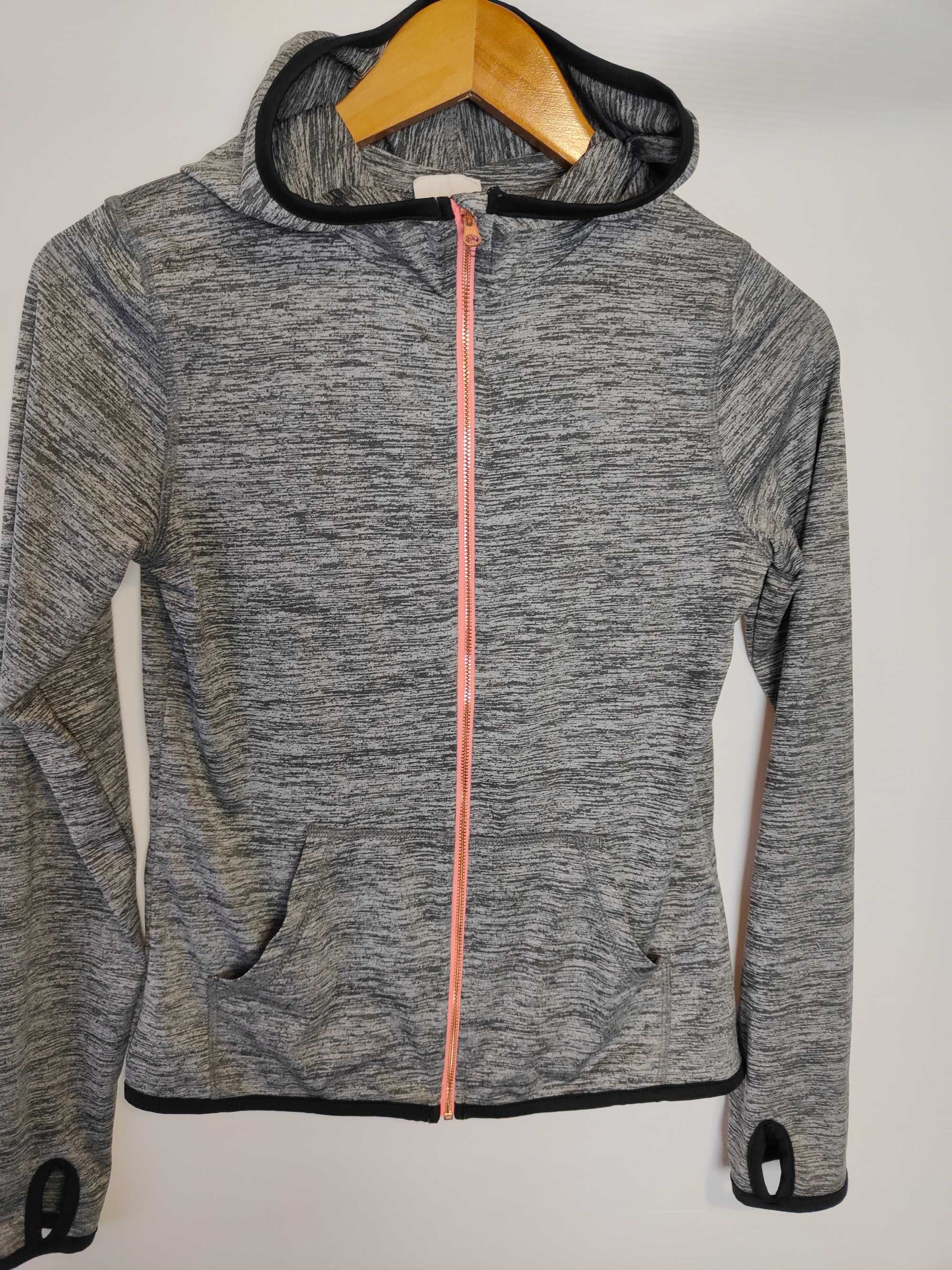 Bluza Damska Szara  z Kieszeniami Sportowa z Kapturem H&M (S)