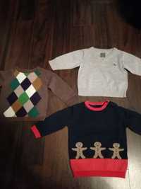 Sweterki dziecięce H&M i Marks&Spencer - 3 sztuki. Rozmiary 74-80-86.