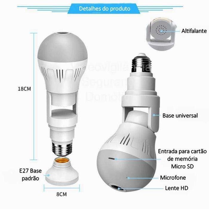 Câmara dissimulada * Lâmpada * 2MP * WiFi * Visão noturna