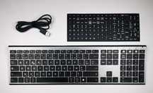 Ultra cienka Klawiatura bezprzewodowa AZERTY z 3 kanałami Bluetooth