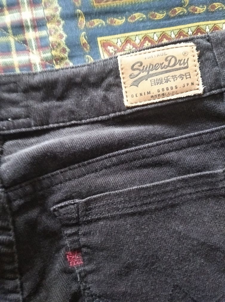 Сірі стрейчеві вельветові нтани SuperDry 28W/32L