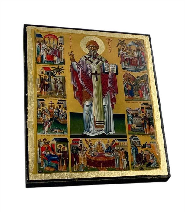 Икона Спиридон Тримифунтский  ручная работа