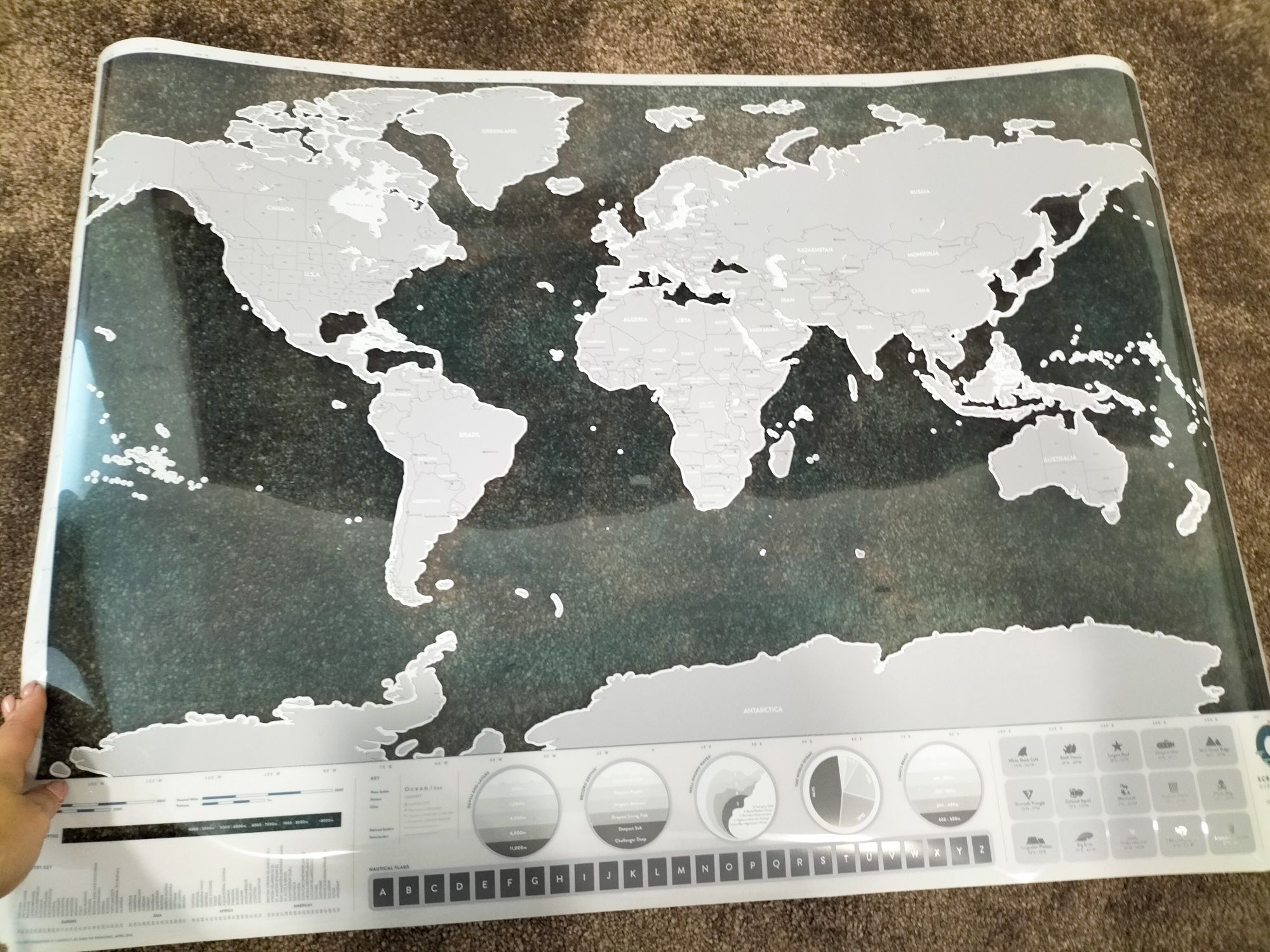 Mapa mundo - novo - nunca usado