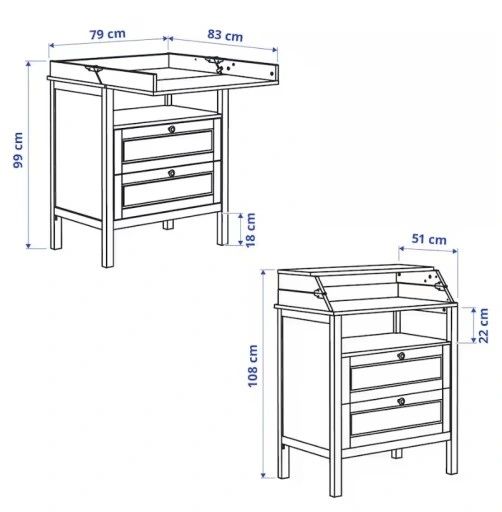 Ikea sundvik komoda z przewijakiem szara