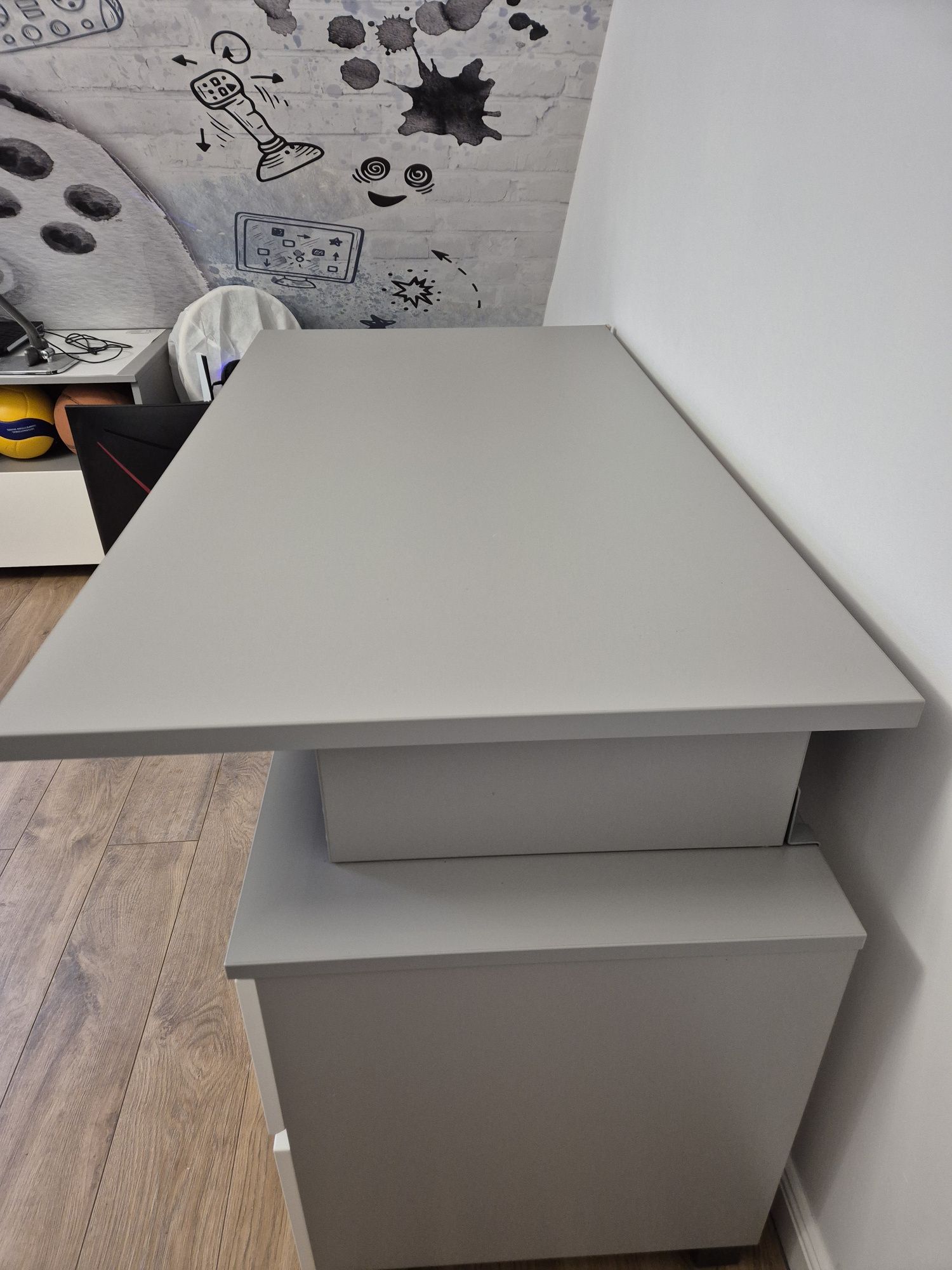MEBLIK Biurko Flex Grey 125cm + Box Uni Grey