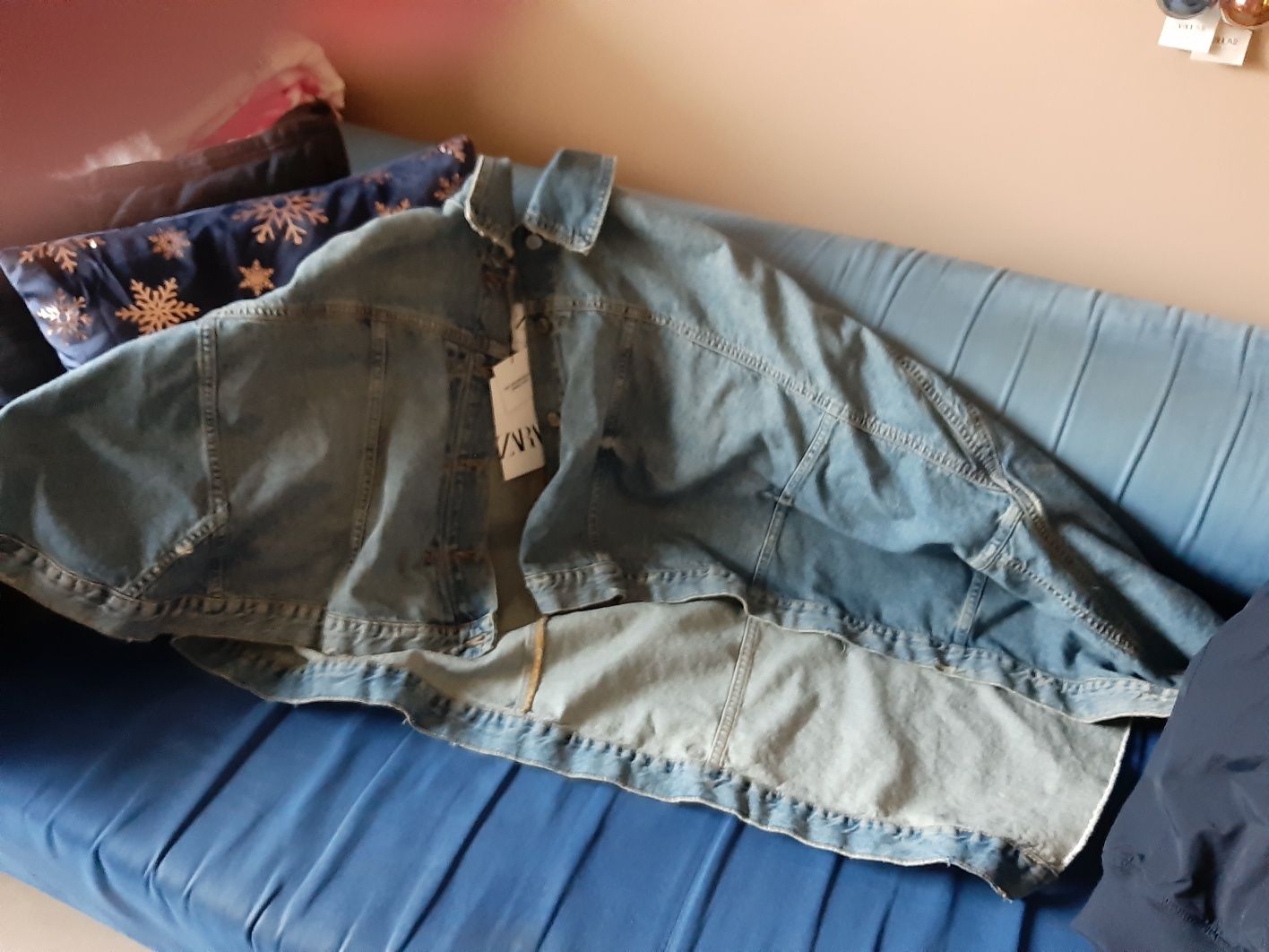 Kurtka peleryna zara jeans usa denim oversize lato  kurteczka limited