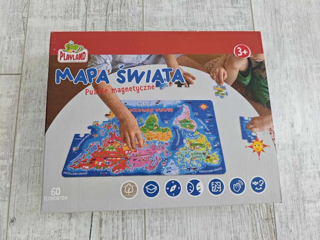 Nowe Puzzle magnetyczne mapa świata