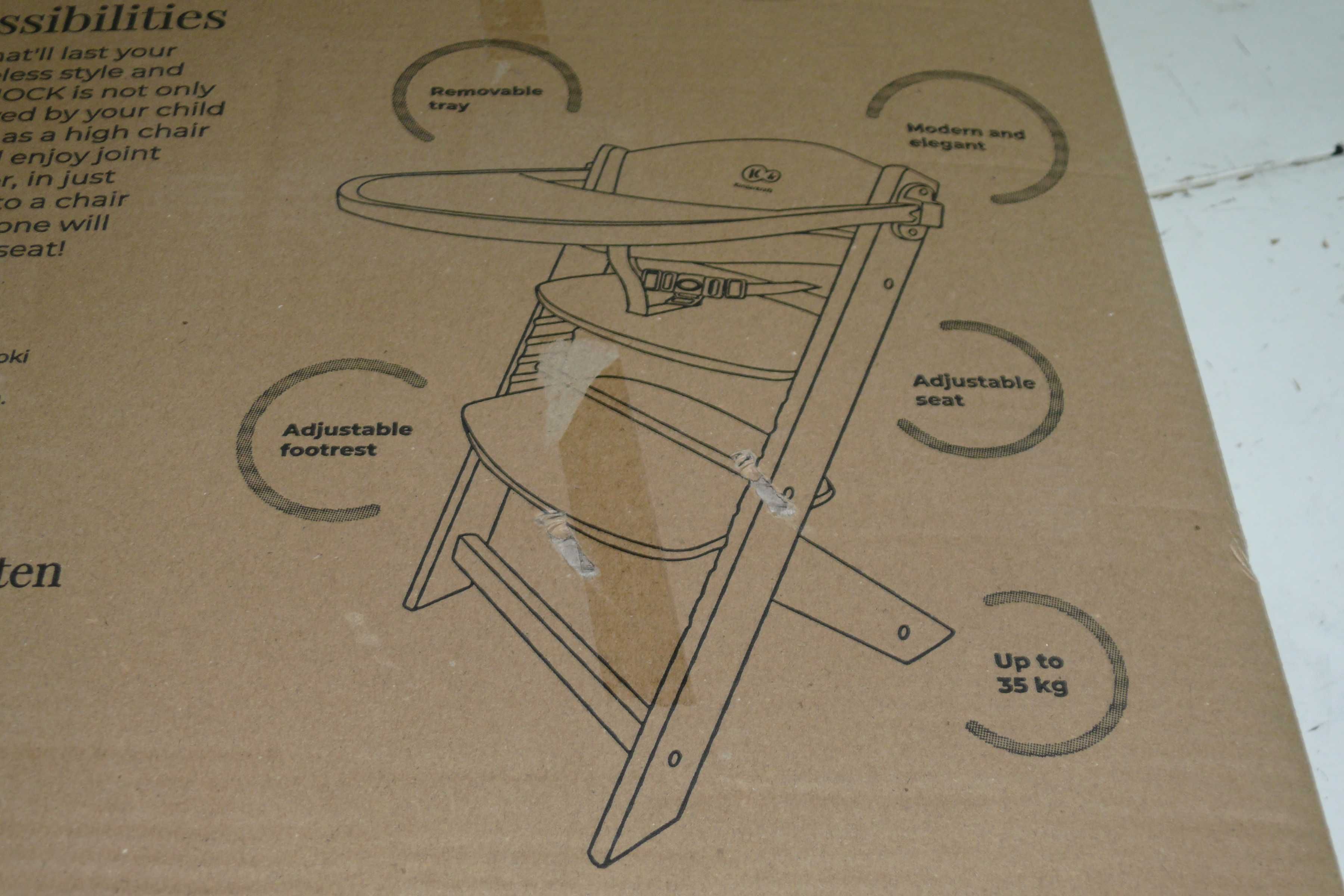 Kinderkraft Enock Cadeira de Refeição Branco S/ Almofada
